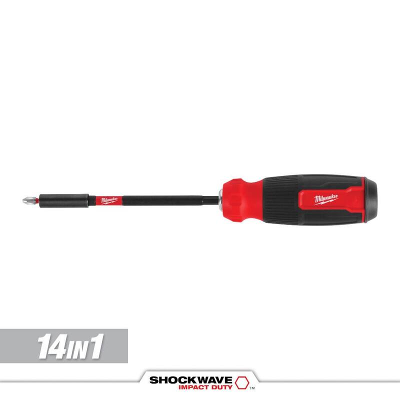 Desarmador multi-bit de 14 en 1 de Milwaukee con puntas de impacto SHOCKWAVE - 48-22-2915