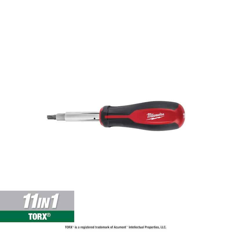 Milwaukee 11-en-1 Destornillador de Combinación Multi-Tip con Puntas de Unidad Cuadrada - 48-22-2761