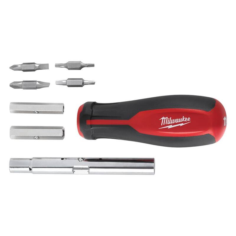 Milwaukee 11-en-1 Destornillador de Combinación Multi-Tip con Puntas de Unidad Cuadrada - 48-22-2761