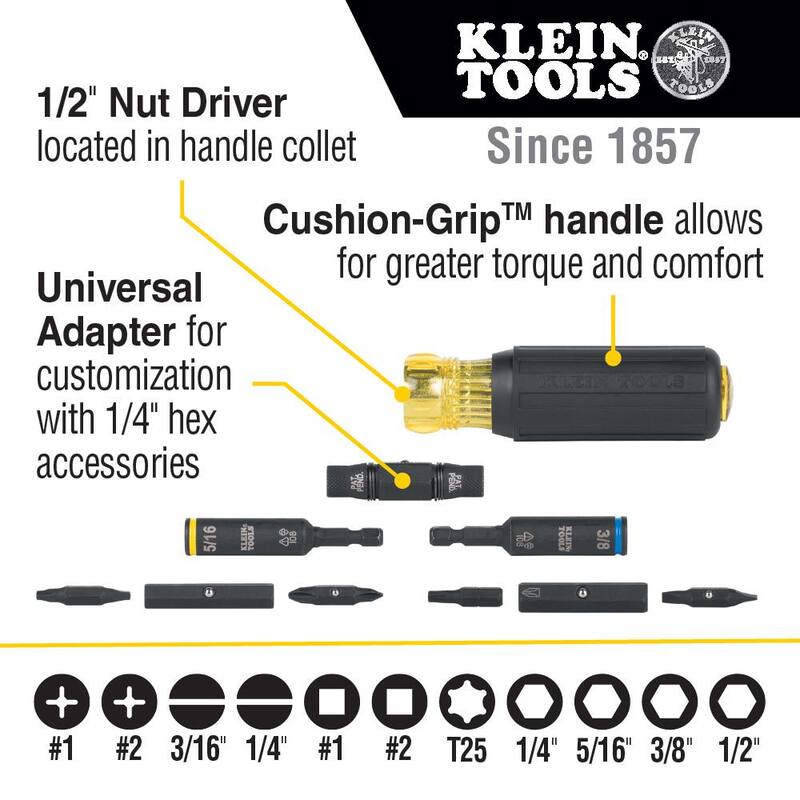 Desarmador / Llave para Tuerca Multiusos de Impacto de 11-en-1 de Klein Tools (32500HDR) - 32500HDR