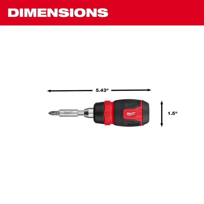 Milwaukee Destornillador compacto multipuntas de trinquete 8-en-1 - 48-22-2913