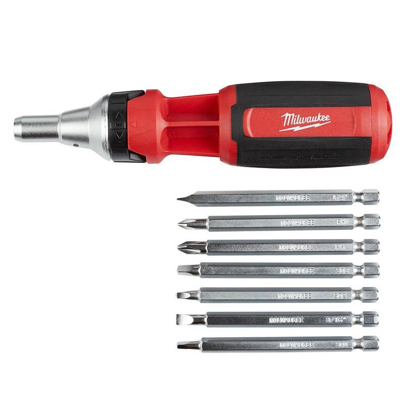 Milwaukee 9-en-1 Llave de trinquete cuadrada con múltiples puntas destornillador - 48-22-2322