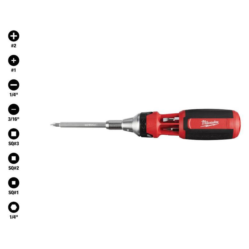 Milwaukee 9-en-1 Llave de trinquete cuadrada con múltiples puntas destornillador - 48-22-2322