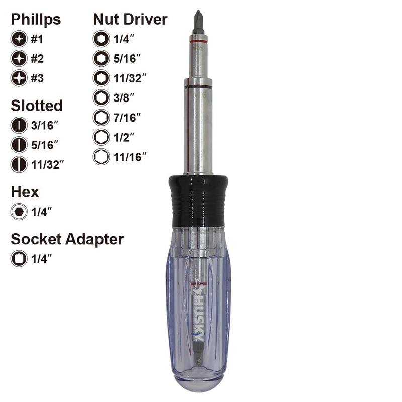 Desarmador/destornillador Husky 15 en 1 con punta para tuercas - 132360019