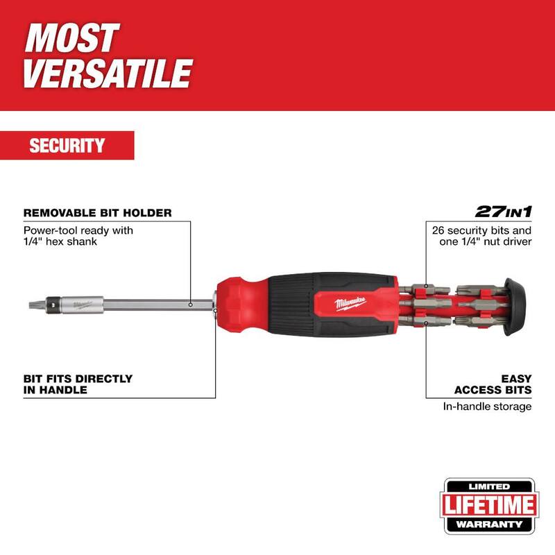 Destornillador multi-punta a prueba de manipulaciones Milwaukee de 27 en 1 - 48-22-2911