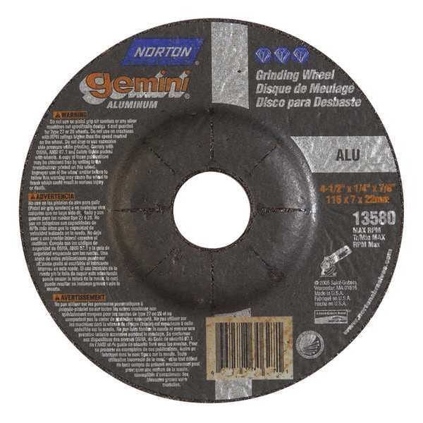 Ruedas de Centro deprimido Norton Abrasives, Tipo 27, 4 1/2 pulgadas de diámetro, 0.25 pulgadas de grosor, tamaño de agujero de husillo de 7/8 de pulgada - 66252842034