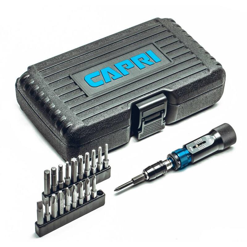 Set de destornilladores de torque de precisión certificado de Capri Tools de 1.5 a 6 pulgadas-libras en incrementos de 0.05 pulgadas-libras - 20175S