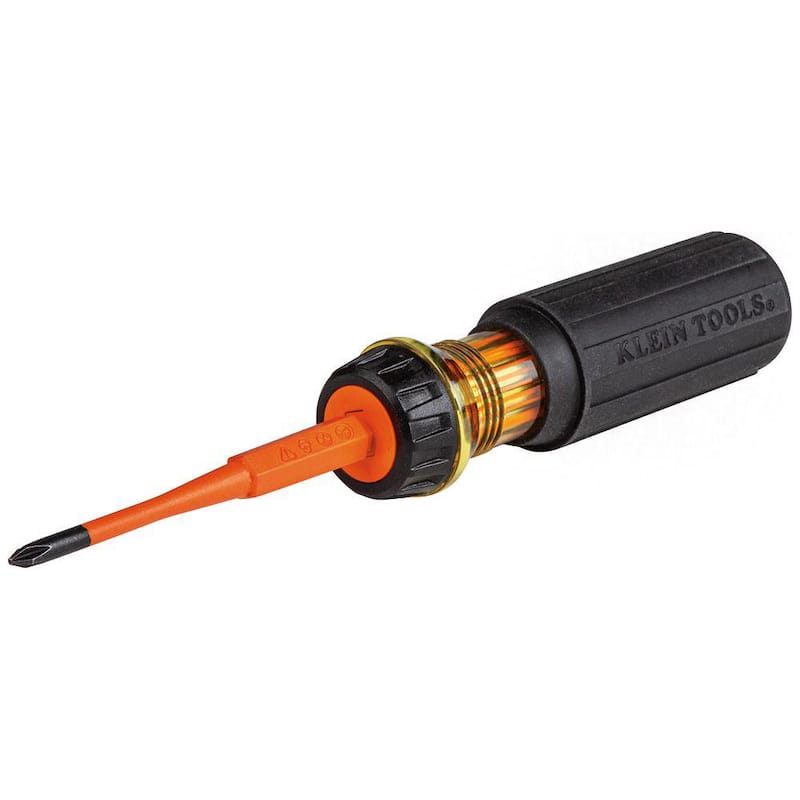 Destornillador aislado con hoja reversible de Klein Tools 2 en 1, #1 Phillips, 3/16 pulgadas de ranura - 32286
