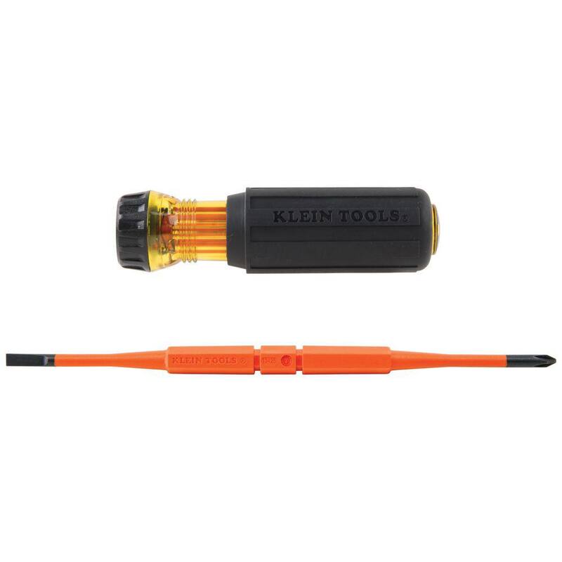 Destornillador aislado con hoja reversible de Klein Tools 2 en 1, #1 Phillips, 3/16 pulgadas de ranura - 32286