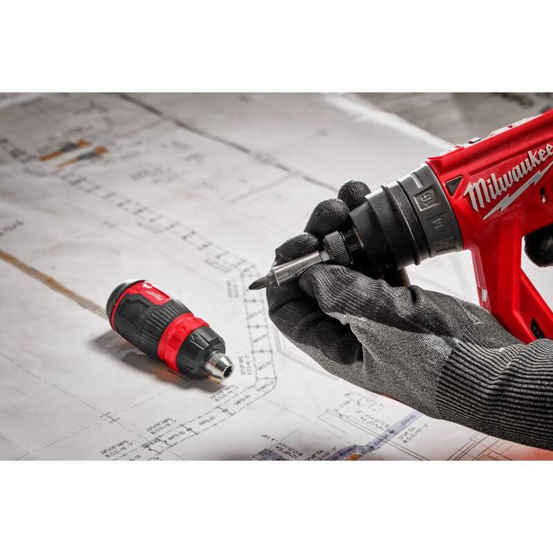 Desarmador compacto de trinquete de múltiples puntas Milwaukee 8 en 1 con cuchillo utilitario plegable FASTBACK 6 en 1 (2 piezas) - 48-22-2913-48-22-1505