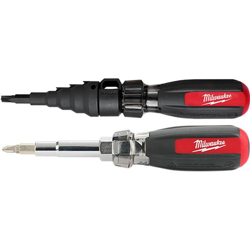 Milwaukee 7-en-1 Desbarbador de Conductos con Destornillador de Combinación de Multipuntas y Destornillador de Agarre Acolchonado de 13-en-1 - 48-22-2870-48-22-2880