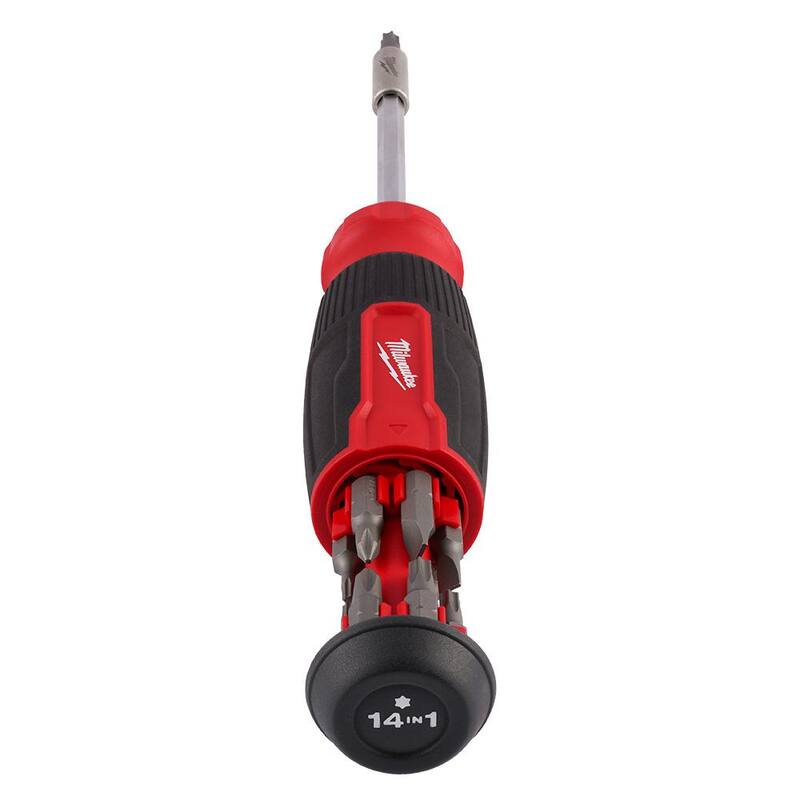 Desarmador multifuncional Milwaukee 14-en-1 Torx con juego de desarmador hexagonal de 14-en-1 y juego de desarmadores de precisión (12 piezas) - 48-22-2907-48-22-2908-48-22-2612