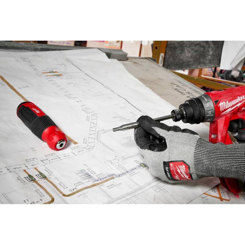 Destornillador de punta hexagonal de 14 en 1 de Milwaukee con cuchillas plegables de uso general (2 piezas) - 48-22-2908-48-22-1505