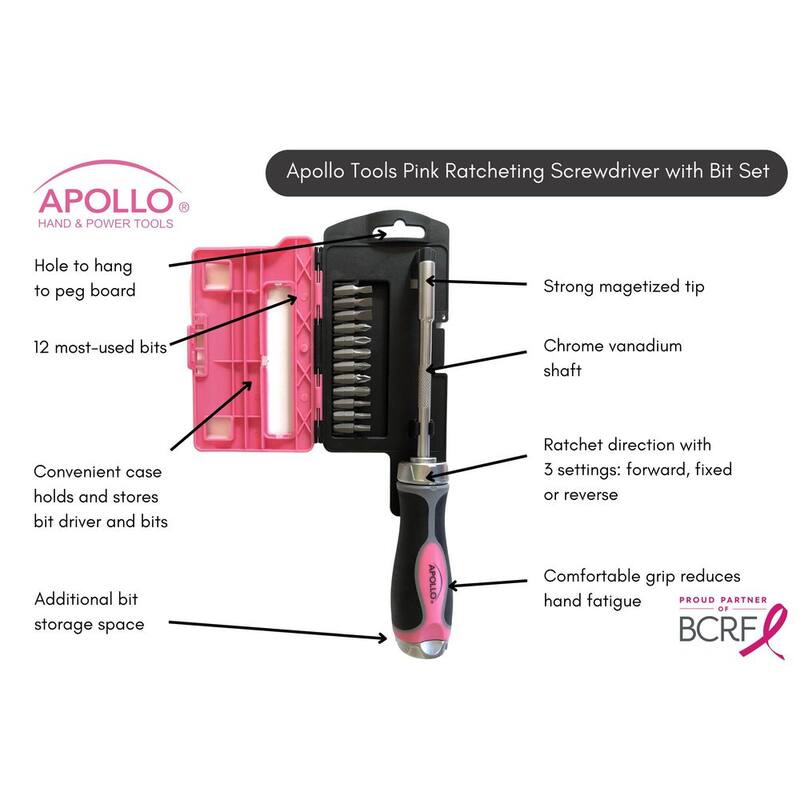 Desarmador de trinquete Apollo con juego de puntas (13 piezas) - DT5021P