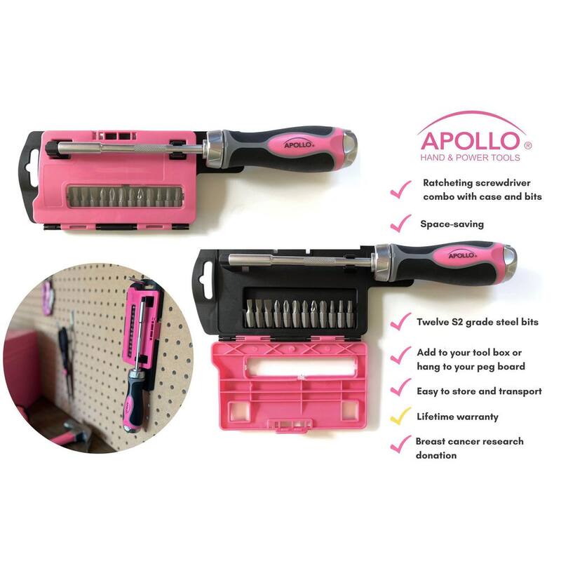 Desarmador de trinquete Apollo con juego de puntas (13 piezas) - DT5021P