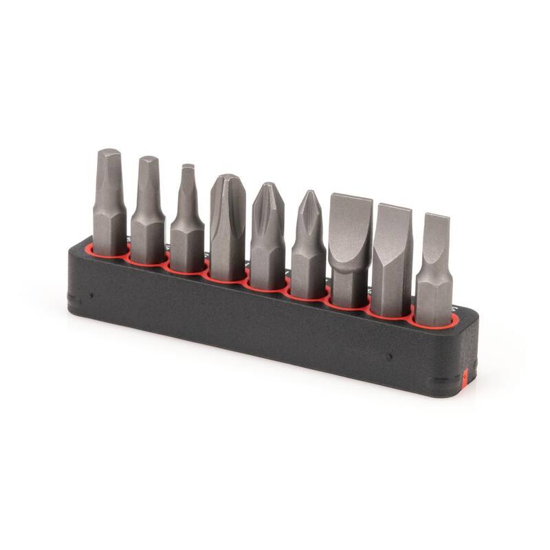 TEKTON Juego de puntas de destornillador Phillips, Ranurado y Cuadrado de 1/4 de pulgada con riel (#1 a #3, 3/16 a 5/16 pulgadas S1-S3) - DZZ93001