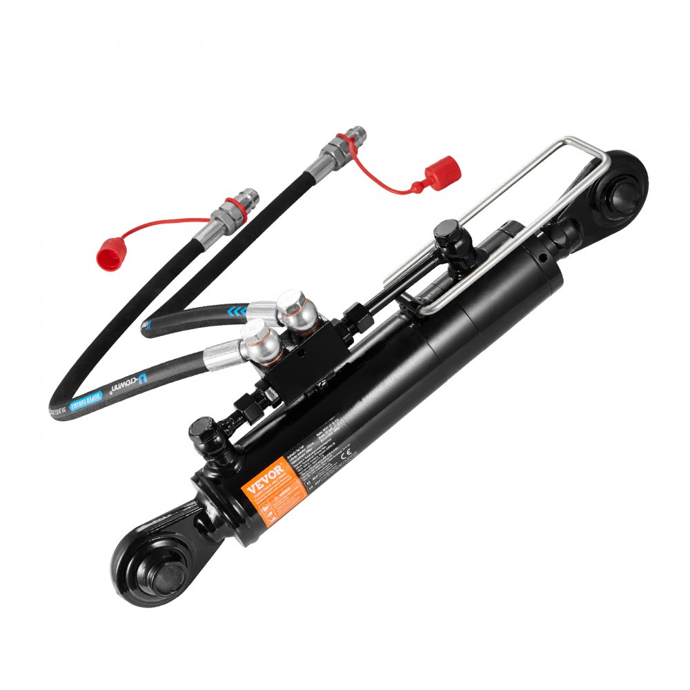 VEVOR Hydraulic Top Link Cat. 2-2（8-5/16 in, 19-11/16~28 in), Hydraulic Cylinder with 2 Hoses & G3/8" Check Valve - DLGYYGL8516I13QS9V0