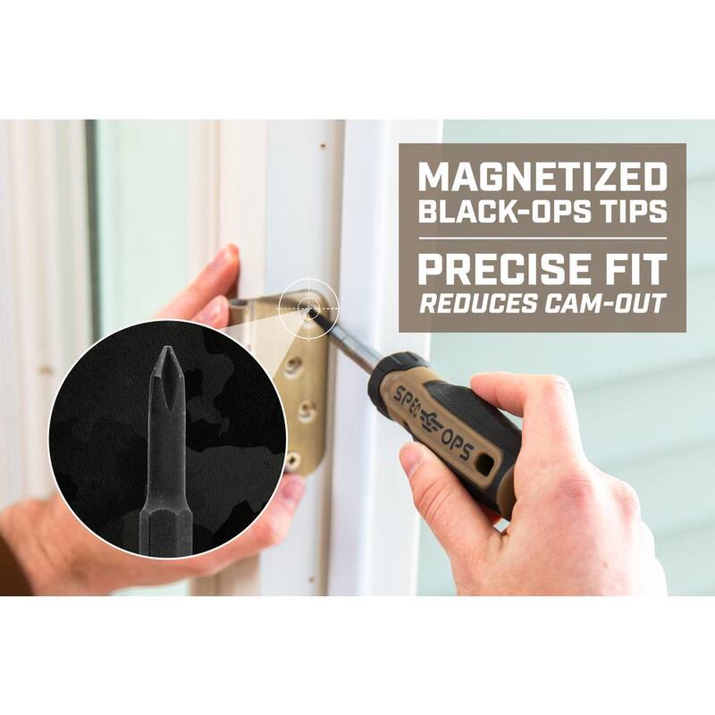 Desarmador Multi-Bit SPEC OPS, 6 en 1, Puntas Magnéticas de Doble Lado, Eje de Acero Cr-Mo - SPEC-S6IN1