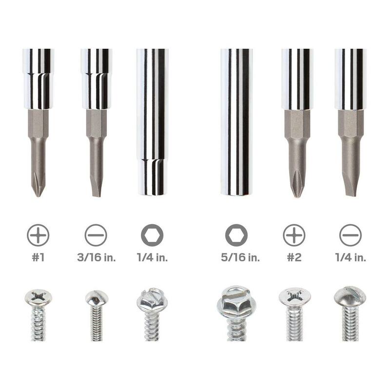 Destornillador Phillips/Slotted 6-en-1 TEKTON (#1 x 3/16 pulg., #2 x 1/4 pulg., Rojo) - DMS18010