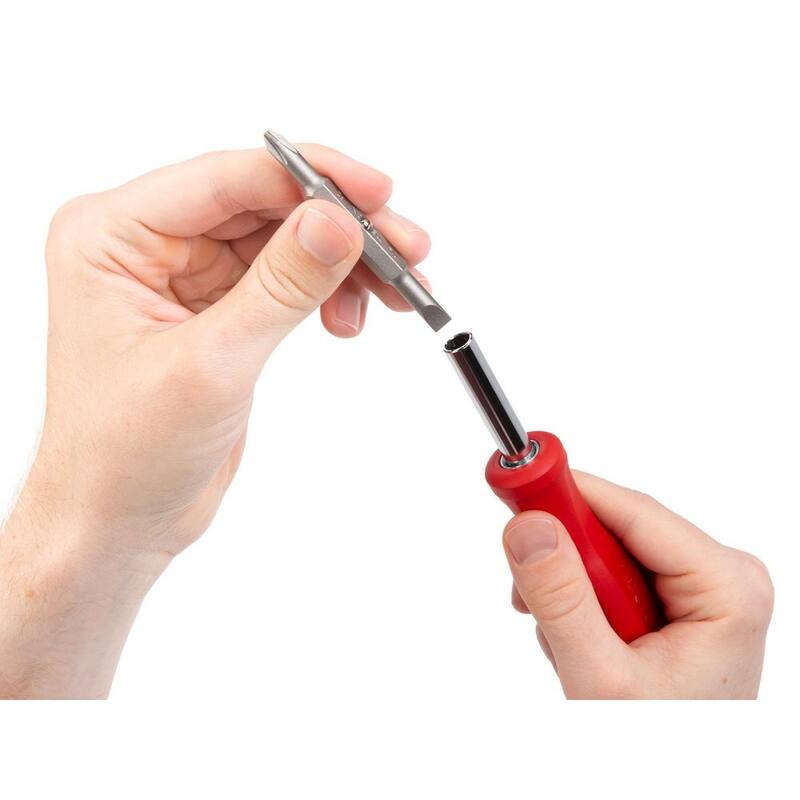 Destornillador Phillips/Slotted 6-en-1 TEKTON (#1 x 3/16 pulg., #2 x 1/4 pulg., Rojo) - DMS18010