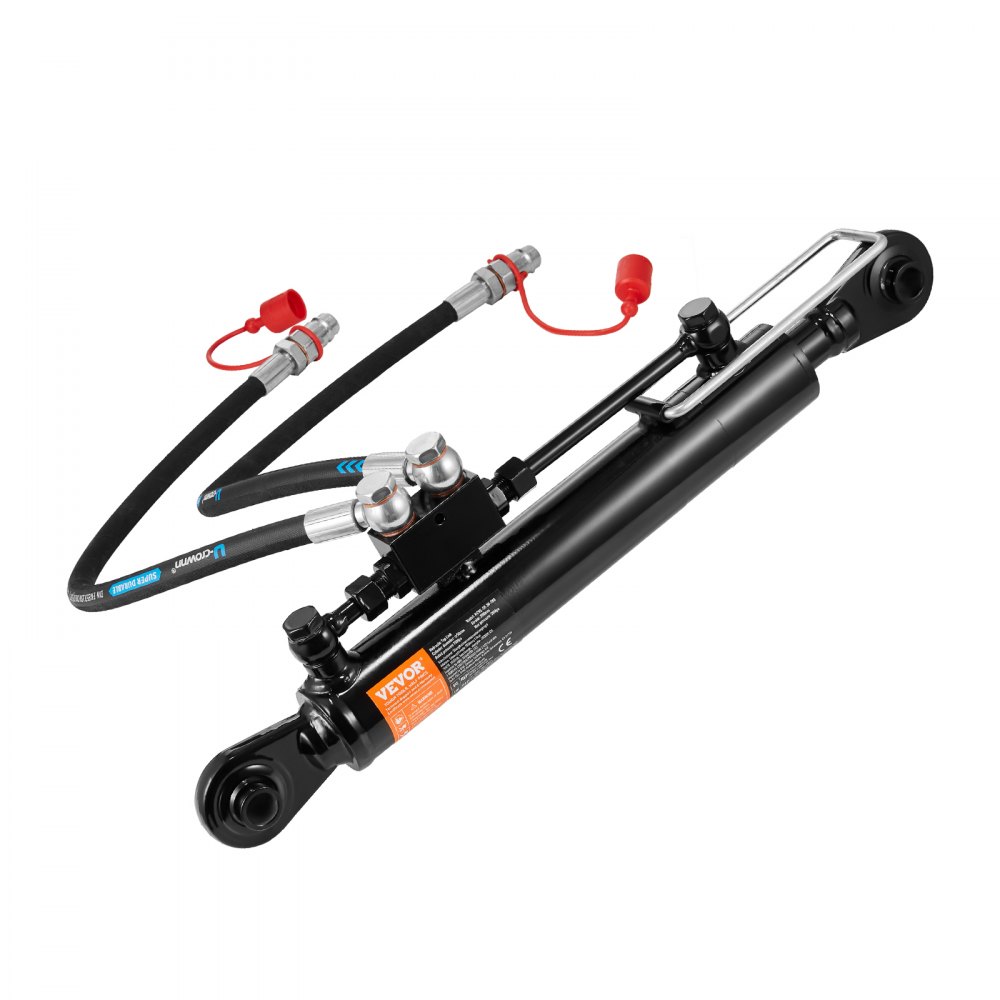 VEVOR Hydraulic Top Link Cat.1-1 (11 in, 20-7/8~31-7/8 in ), Hydraulic Cylinder with 2 Hoses & G3/8" Check Valve - DLGYYGL11IN26R8N3V0