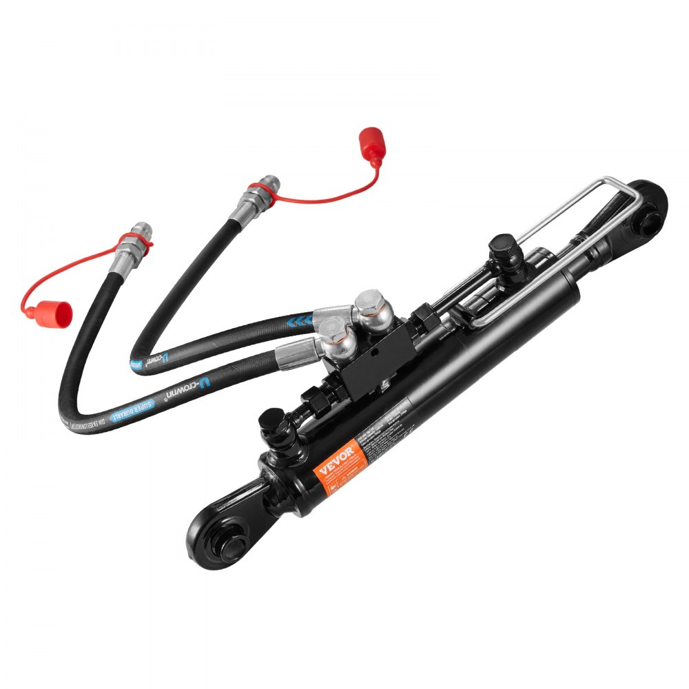 VEVOR Hydraulic Top Link Cat.1-1 (8-1/4 in, 18-1/8~26-3/8 in ), Hydraulic Cylinder with 2 Hoses & G3/8" Check Valve - DLGYYGL814IN62VMZV0