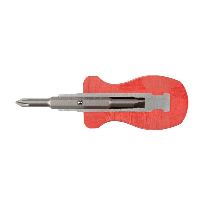 TEKTON Destornillador Phillips/Slotted 3 en 1 Stub (número 1 x 3/16 pulgadas, rojo) - DMT17001