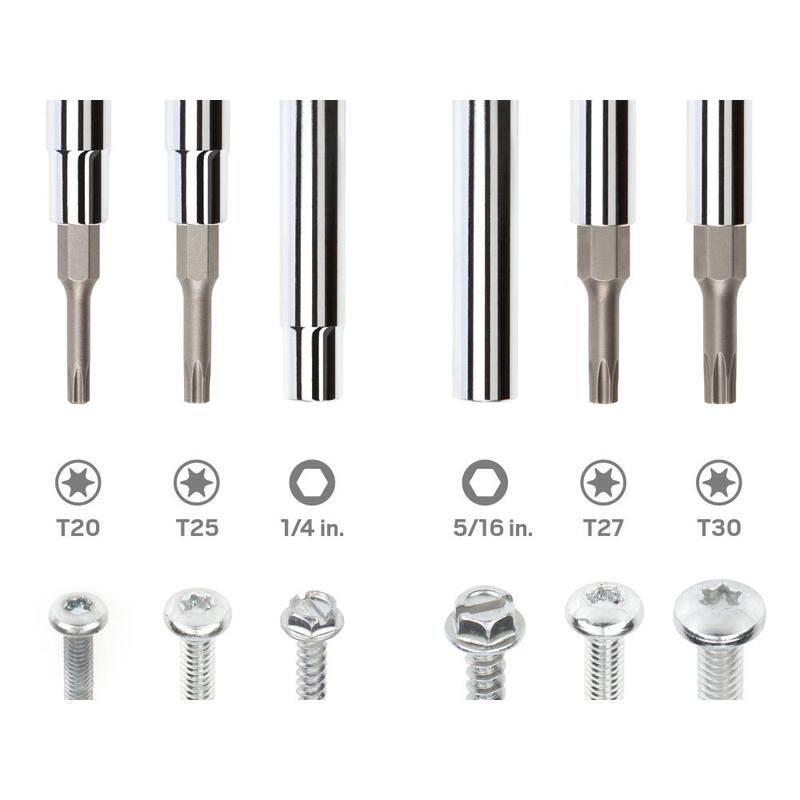 TEKTON T20 x T25, T27 x T30 Destornillador Torx 6 en 1 - DMS14005