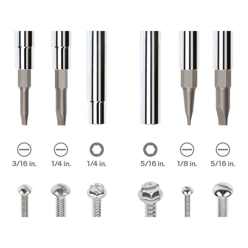 Desarmador ranurado TEKTON 6-en-1 (3/16 in. x 1/4 in., 1/8 in. x 5/16 in., Rojo) - DMS18017