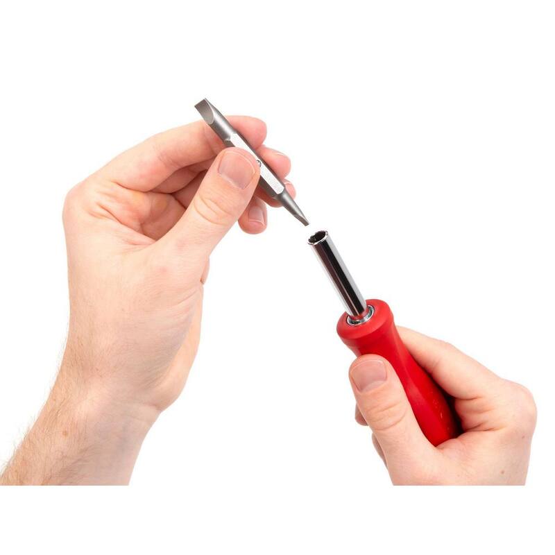 Desarmador ranurado TEKTON 6-en-1 (3/16 in. x 1/4 in., 1/8 in. x 5/16 in., Rojo) - DMS18017