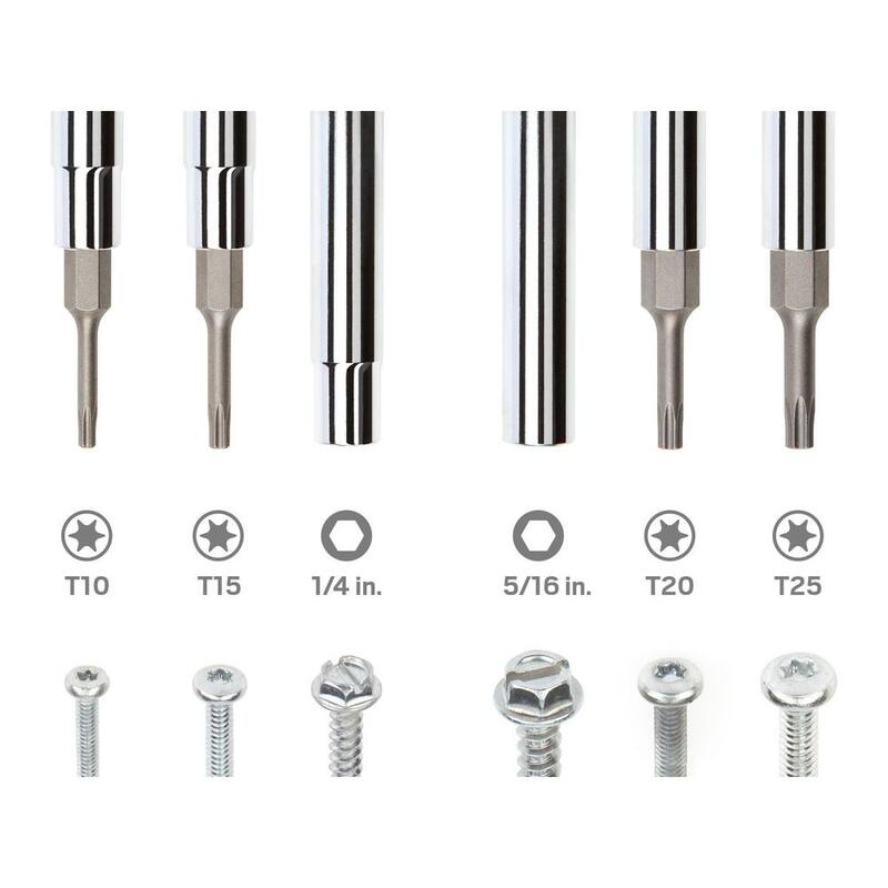 Destornillador Torx de 6 en 1 TEKTON (T10 x T15, T20 x T25, Rojo) - DMS18012