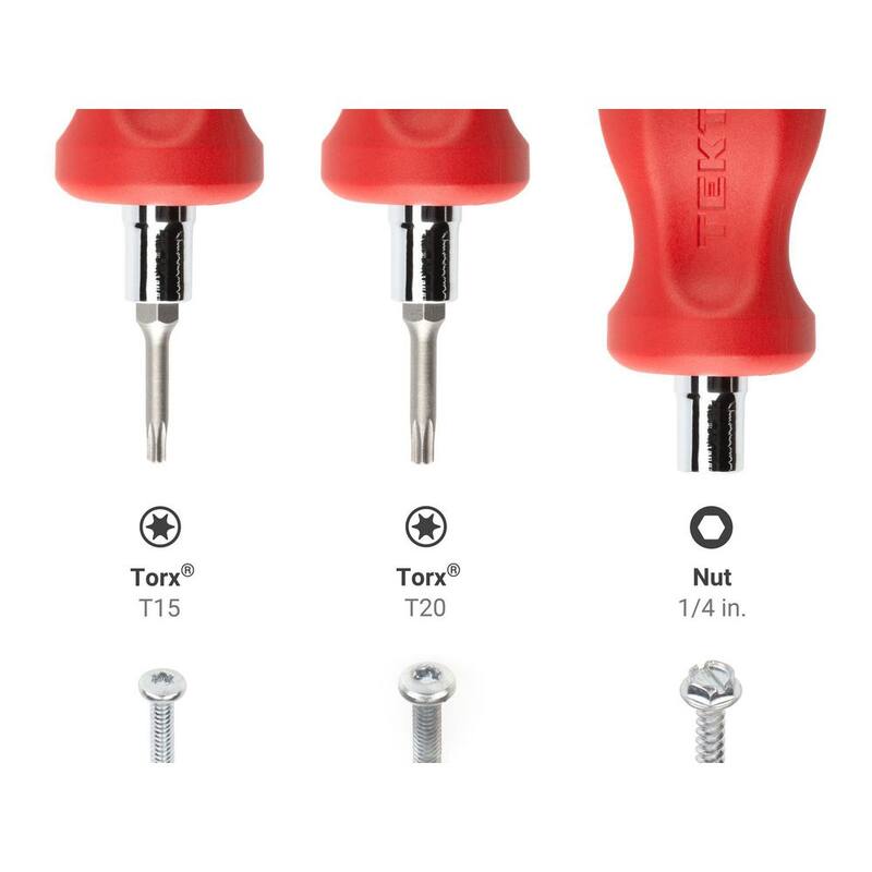 Desarmador Stubby Torx 3 en 1 (T15 x T20, Rojo) - DMT17004