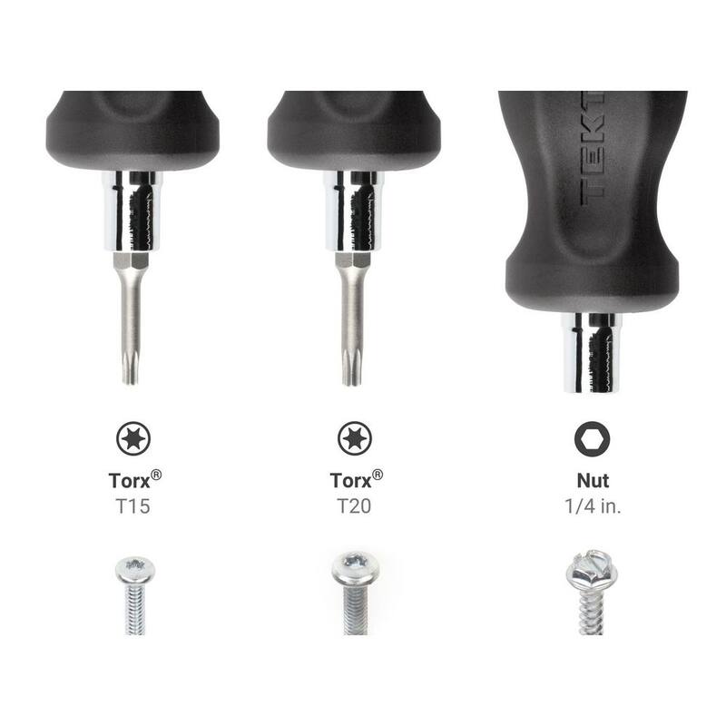 Destornillador Torx Stubby 3 en 1 (T15 x T20, Negro) - DMT13004