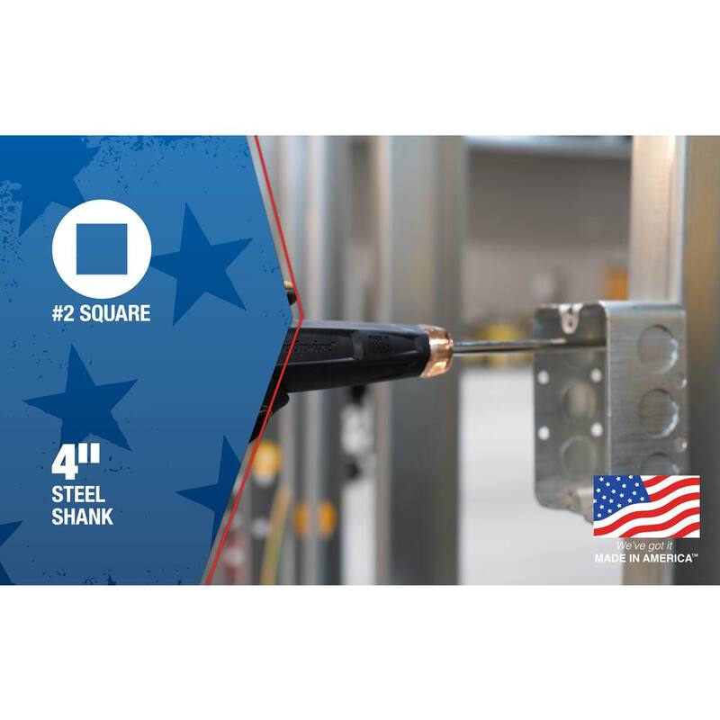 Desarmador de punta cuadrada #2 de Southwire USA con mango de 4 pulgadas - 65139740