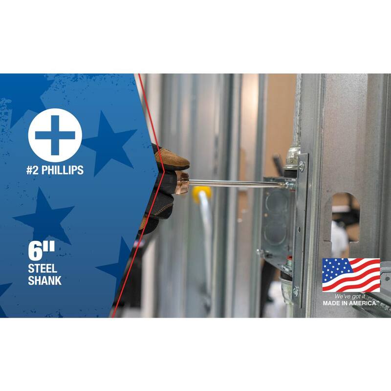 Destornillador de cabeza Phillips #2 de Southwire USA con barra de 6 pulgadas - 65139640