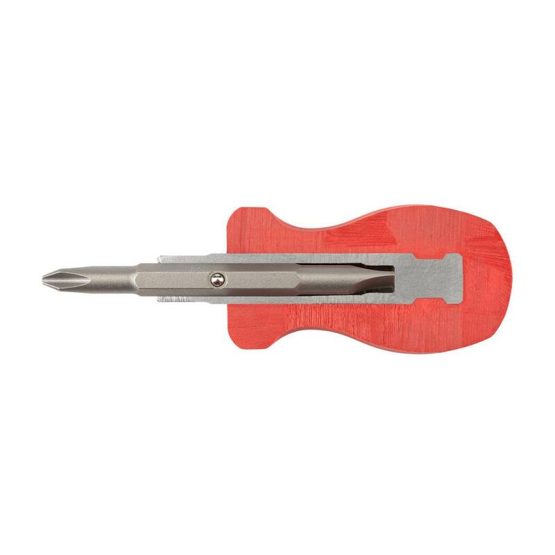 Destornillador TEKTON 3-en-1 Phillips/Ranurado Stubby (#2 x 1/4 pulg., Rojo) - DMT17002