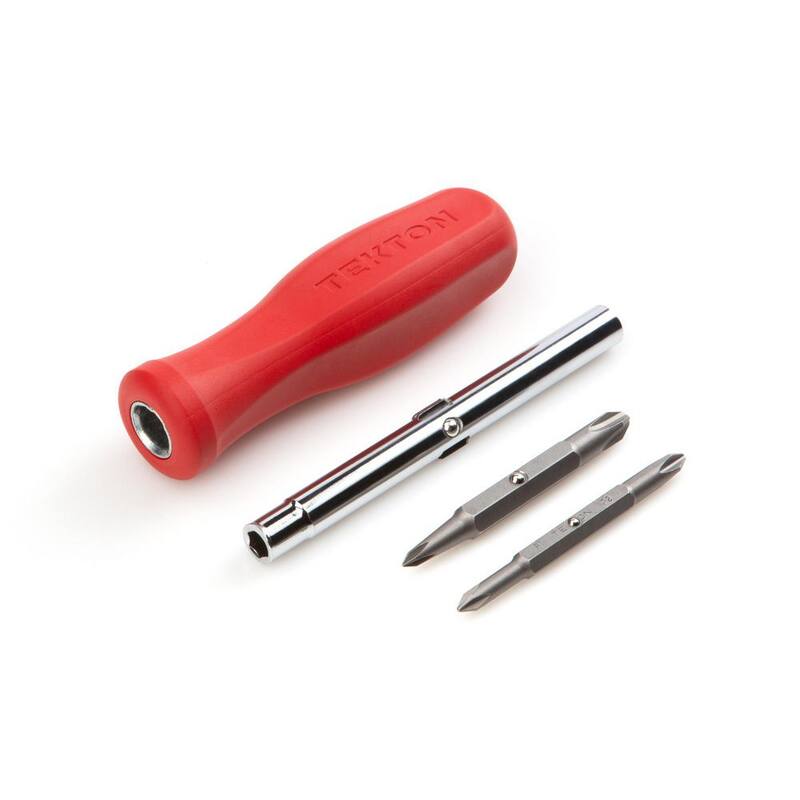 Destornillador Phillips 6-en-1 TEKTON (#1 x #2, #0 x #3, Rojo) - DMS18016