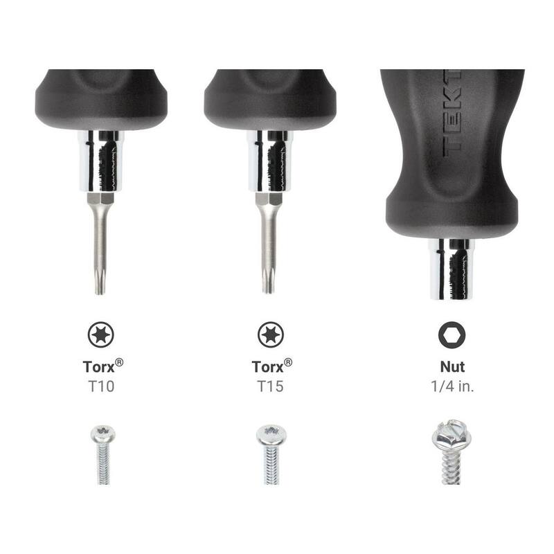 Destornillador Torx Stubby 3 en 1 (T10 x T15, Negro) - DMT13003