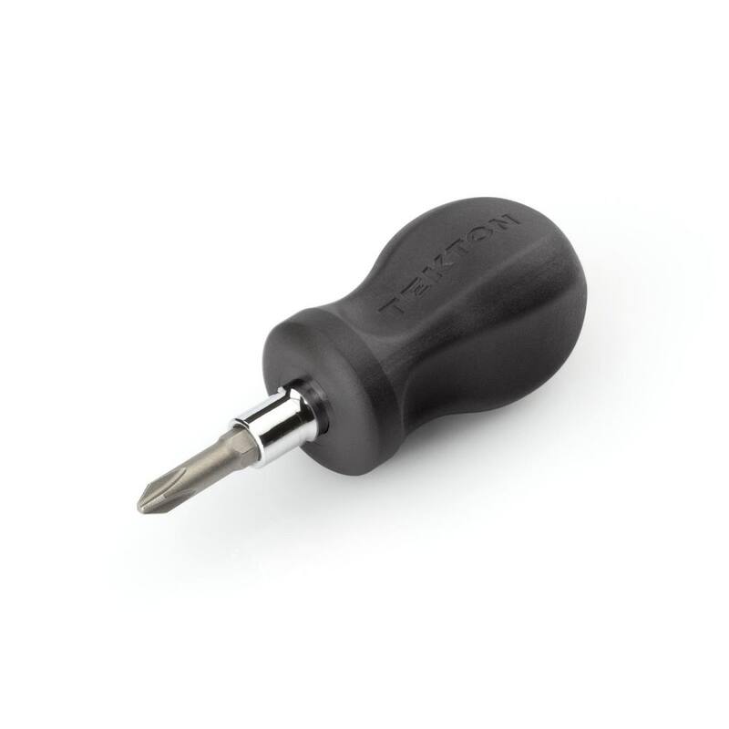 Destornillador TEKTON 3 en 1 Stubby Phillips/Slotted (#2 x 1/4 pulg., Negro) - DMT13002