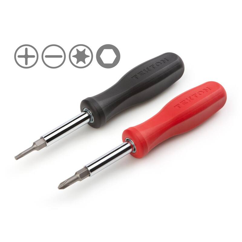 Set de destornilladores TEKTON 6 en 1, 2 piezas (#1 a #2, 3/16 pulg. a 1/4 pulg. T10 - T25) - DMS91001