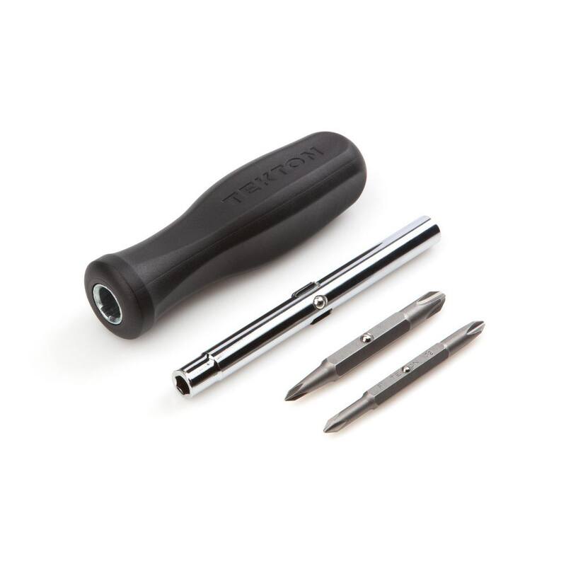 Destornillador Phillips 6 en 1 TEKTON (#1 x #2, #0 x #3, Negro) - DMS14007