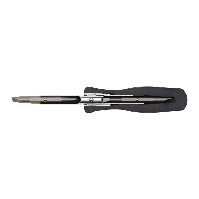 Desarmador de punta plana 6 en 1 TEKTON (3/16 pulg. x 1/4 pulg., 1/8 pulg. x 5/16 pulg., negro) - DMS14008