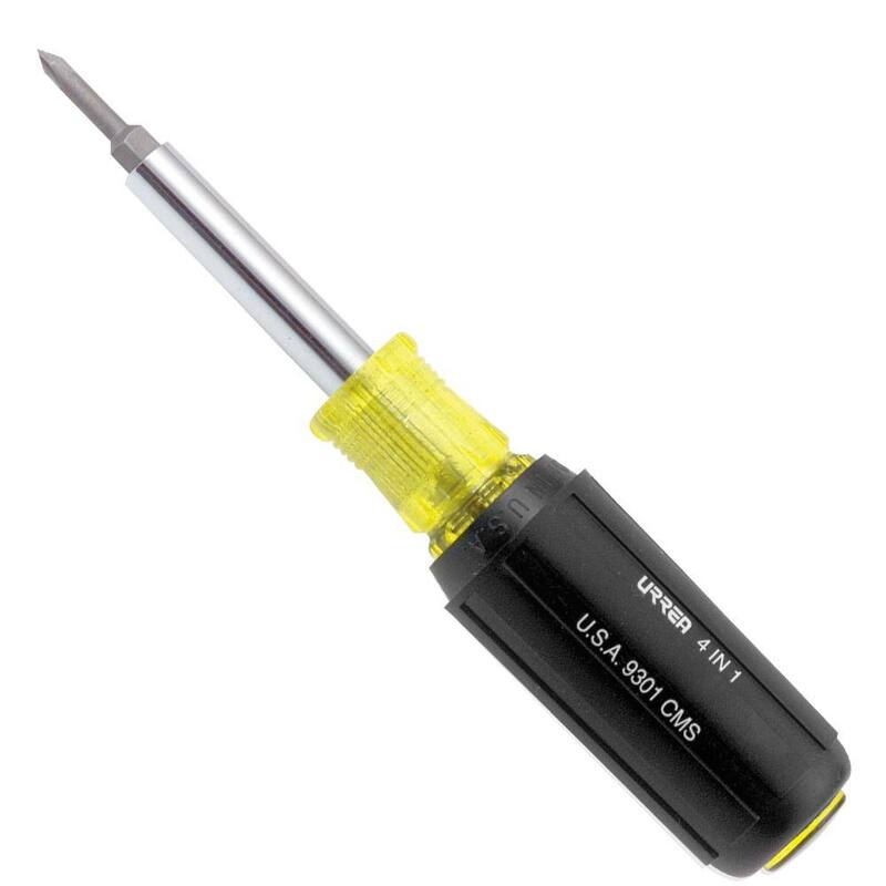 Desarmador 4 en 1 de URREA con puntas plana y Phillips de 1/4 de pulgada - 9301CMS