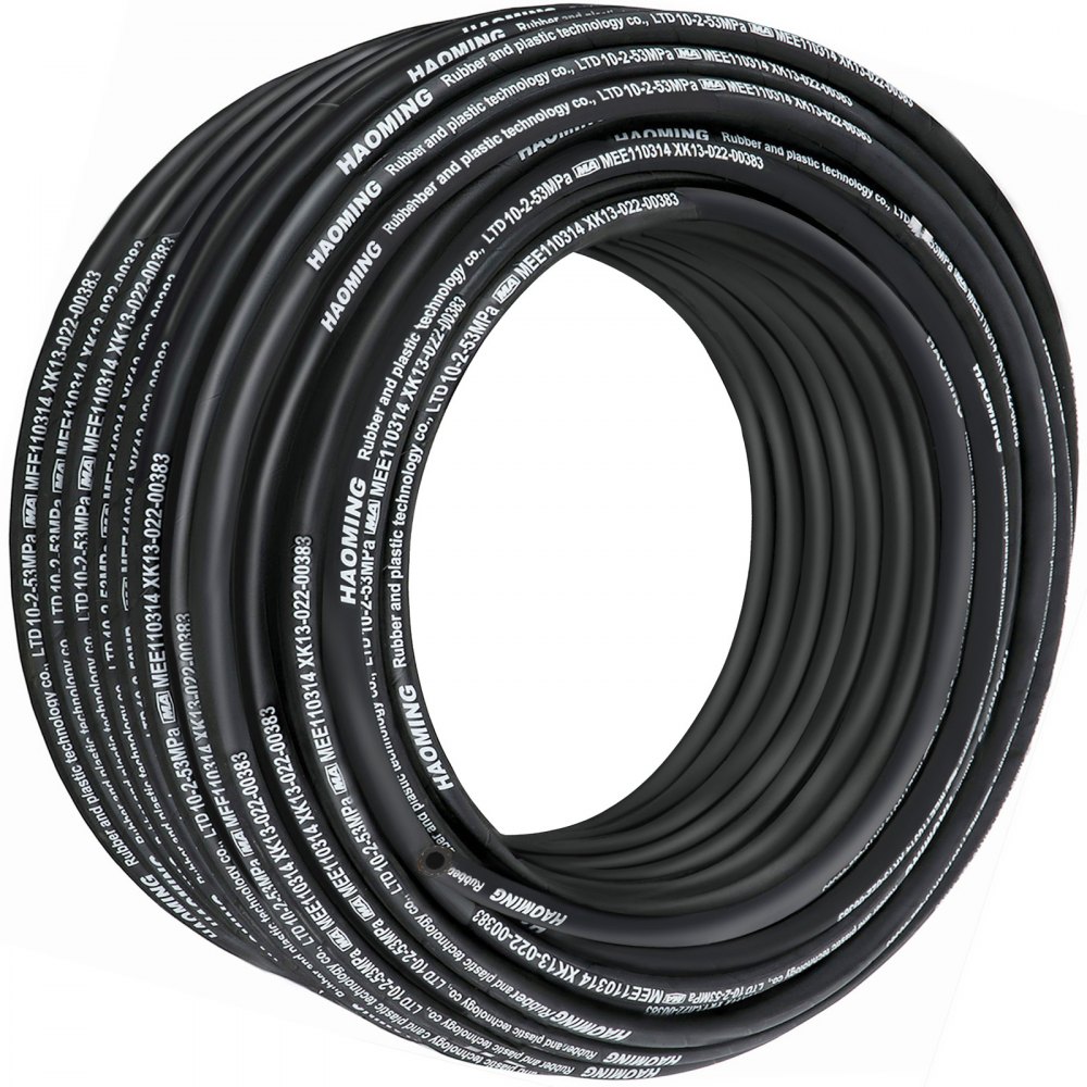 VEVOR Hydraulic Hose 328 Feet Rubber Hydraulic Hoses with 2 High-Tensile Steel Wire Braid, Inner Diameter 3/8 Inch, 5000 PSI Max, Bulk Hydraulic Hose -40 °F to 250 °F, Hydraulic Oil Flexible Hose - 00PSIHFSUMIYF3QDMV0