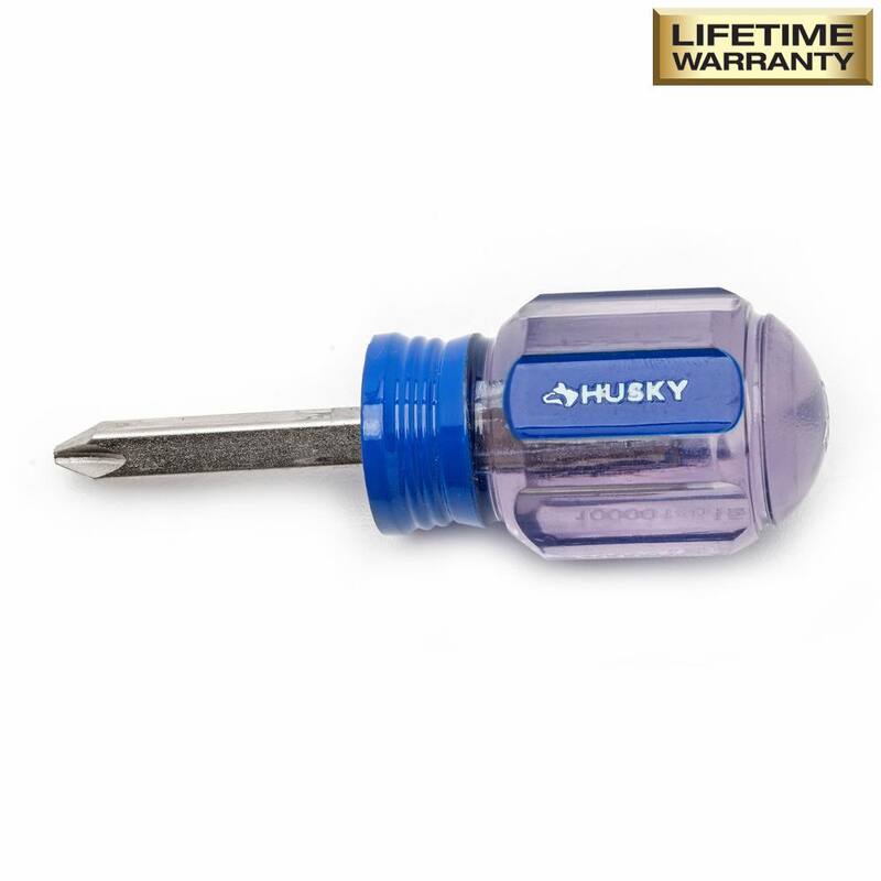 Destornillador Phillips corto de eje cuadrado Husky #2 x 1-1/2 pulgadas - H2X121SPHSD