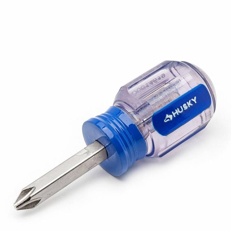 Destornillador Phillips corto de eje cuadrado Husky #2 x 1-1/2 pulgadas - H2X121SPHSD