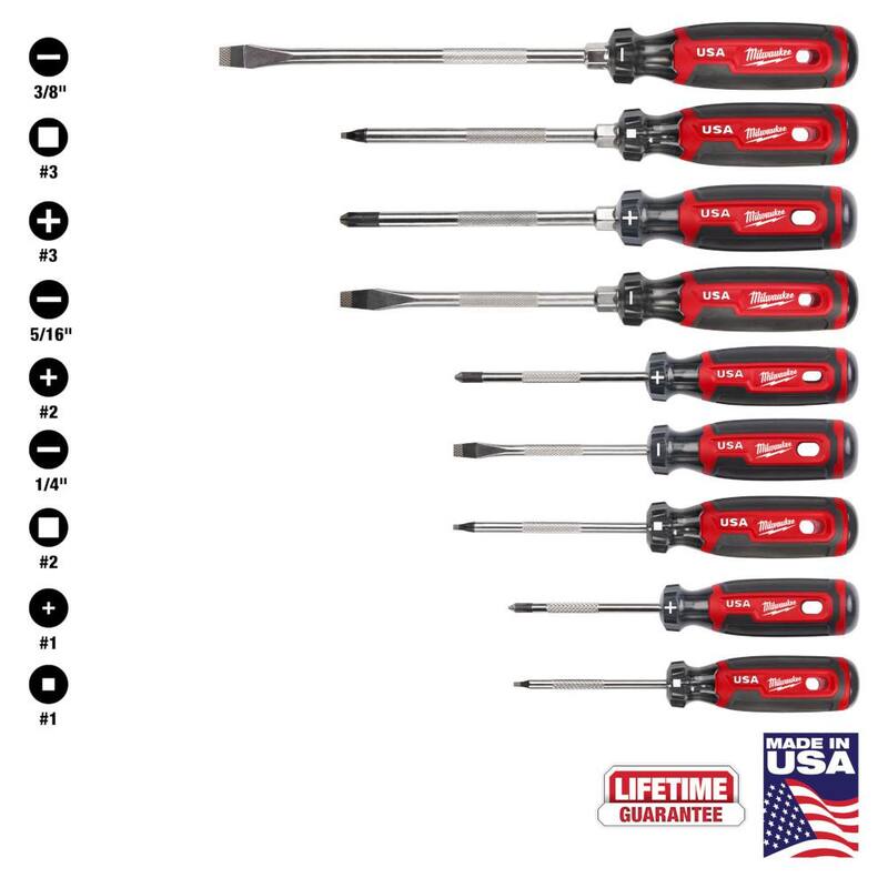 Kit de destornilladores Milwaukee con agarre acolchonado (9 piezas) - MT200-9