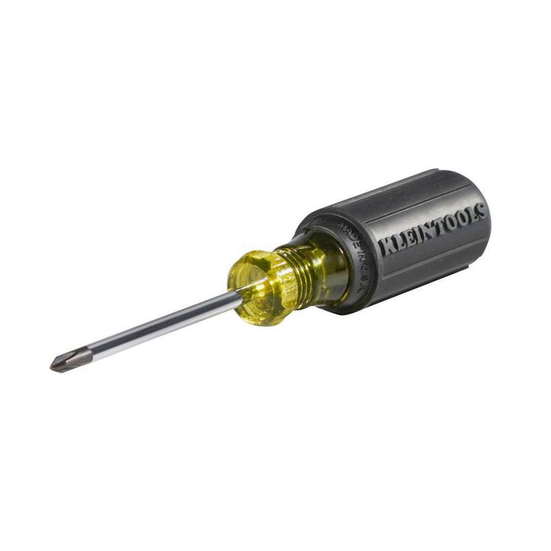 Destornillador Phillips #1 de Klein Tools con vástago redondo de 3 pulgadas - Mango con agarre acolchonado - 603-3