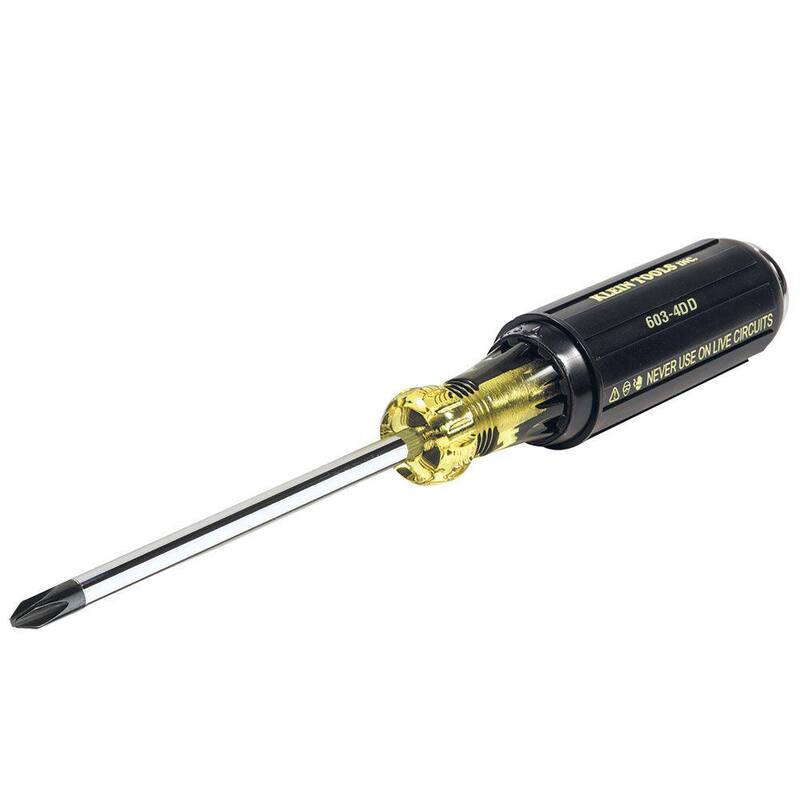Destornillador de demolición con cabeza Phillips #2 de Klein Tools con vástago redondo de 4 pulgadas - 6034DD