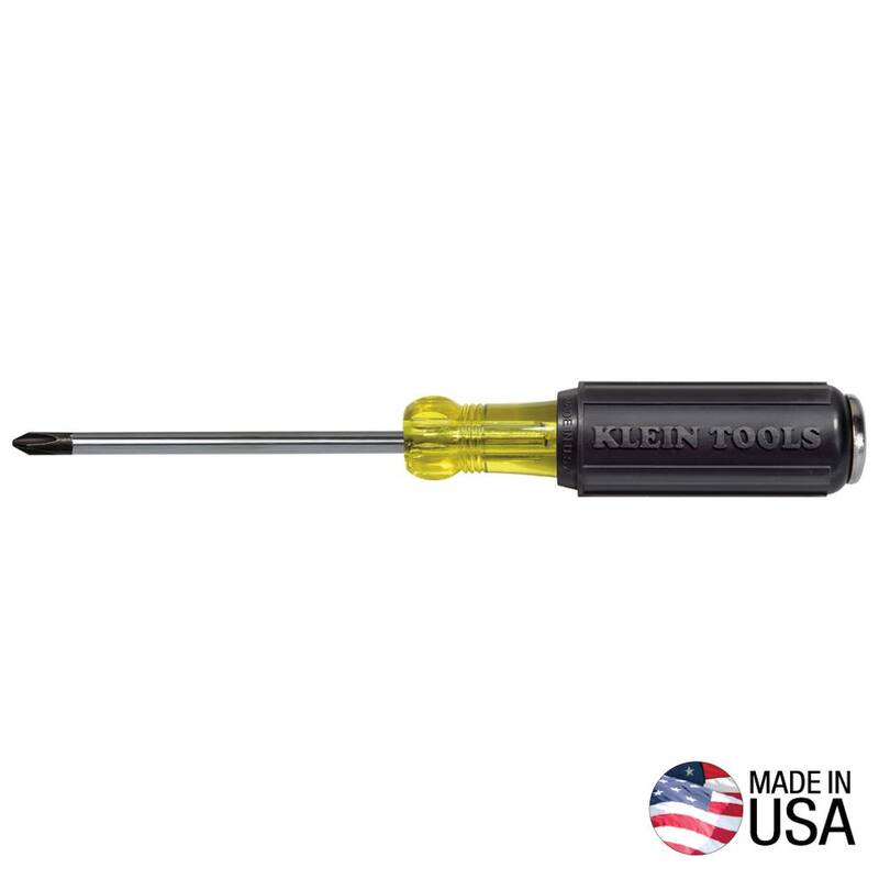 Destornillador de demolición con cabeza Phillips #2 de Klein Tools con vástago redondo de 4 pulgadas - 6034DD